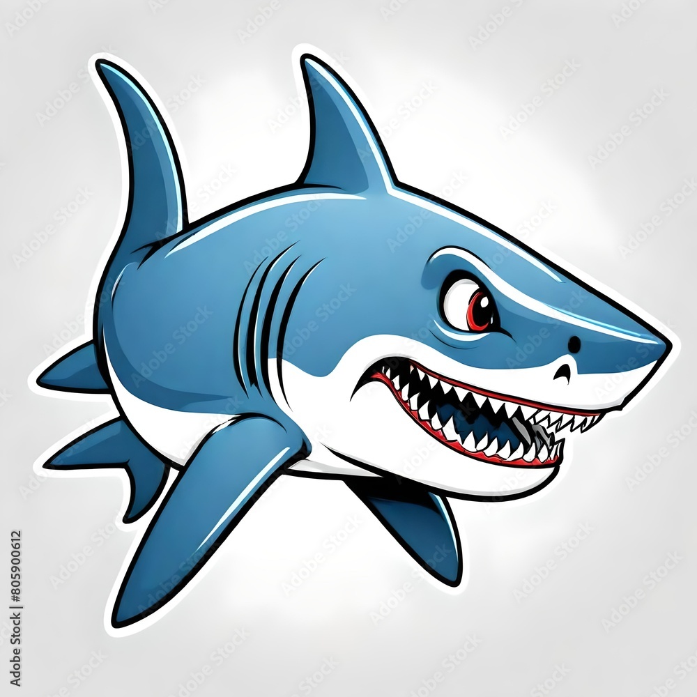a vector style cartoon shark logo a vector style cartoon shark logo