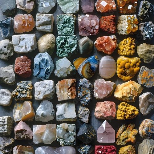 Diverse Rock and Mineral Specimens Showcasing the Intricate Formations and Patterns of Earth s Geological Wonders