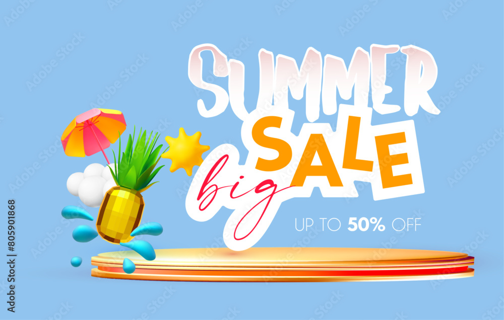 Big Summer Sale poster template.
