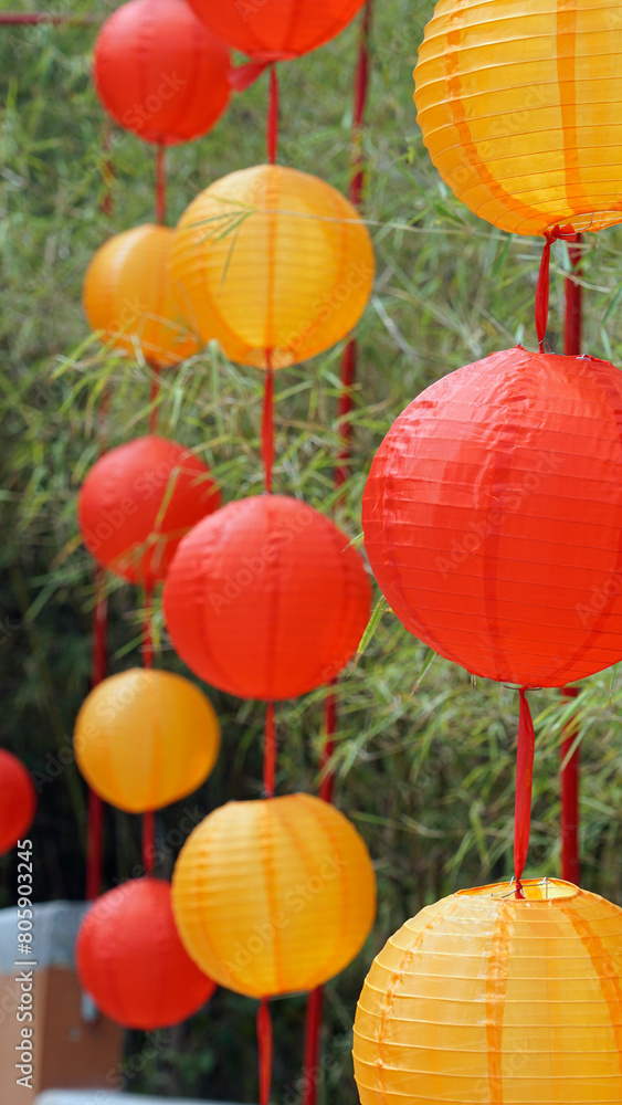 Fototapeta premium colorful decoration at Truc Lam Ho Temple