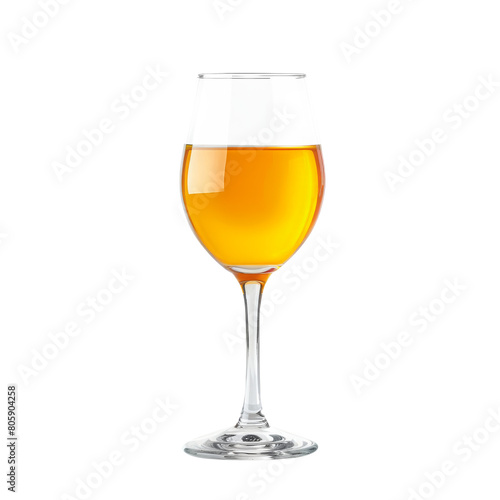 Elegant Glass of Amber Wine Isolated
