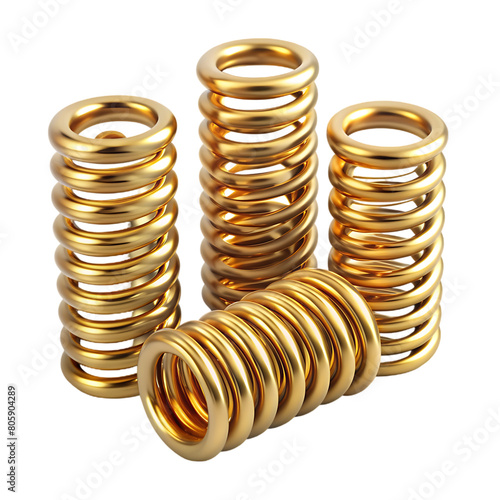 helical coil springs 3D rendering