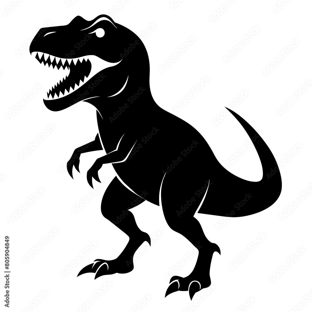 Dinosaur vector art illustration, solid white background (4)