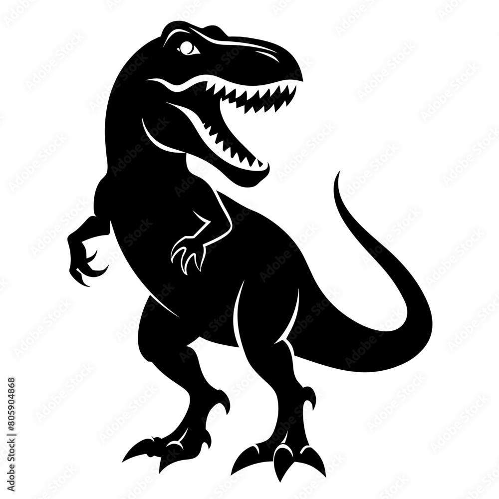 Dinosaur vector art illustration, solid white background (3)