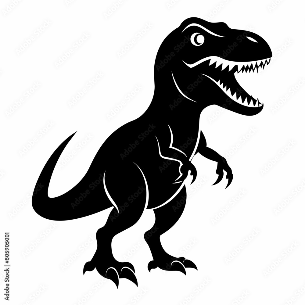 Dinosaur vector art illustration, solid white background (6)
