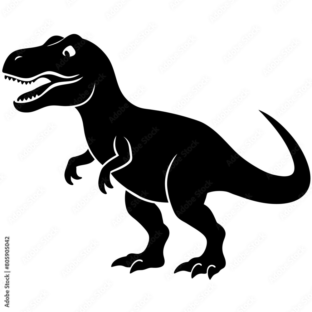 Dinosaur vector art illustration, solid white background (13)