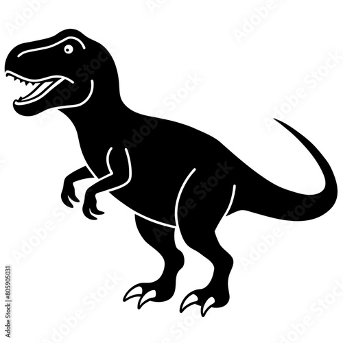 Dinosaur vector art illustration  solid white background  14 