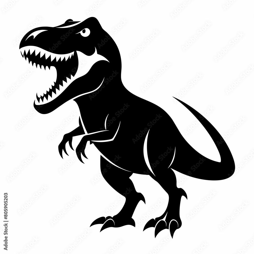 Dinosaur vector art illustration, solid white background (17)