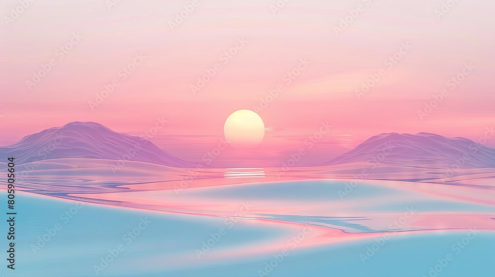 A relaxing gradient flow from dusty pink to powder blue, capturing the essence of a pastel sunset