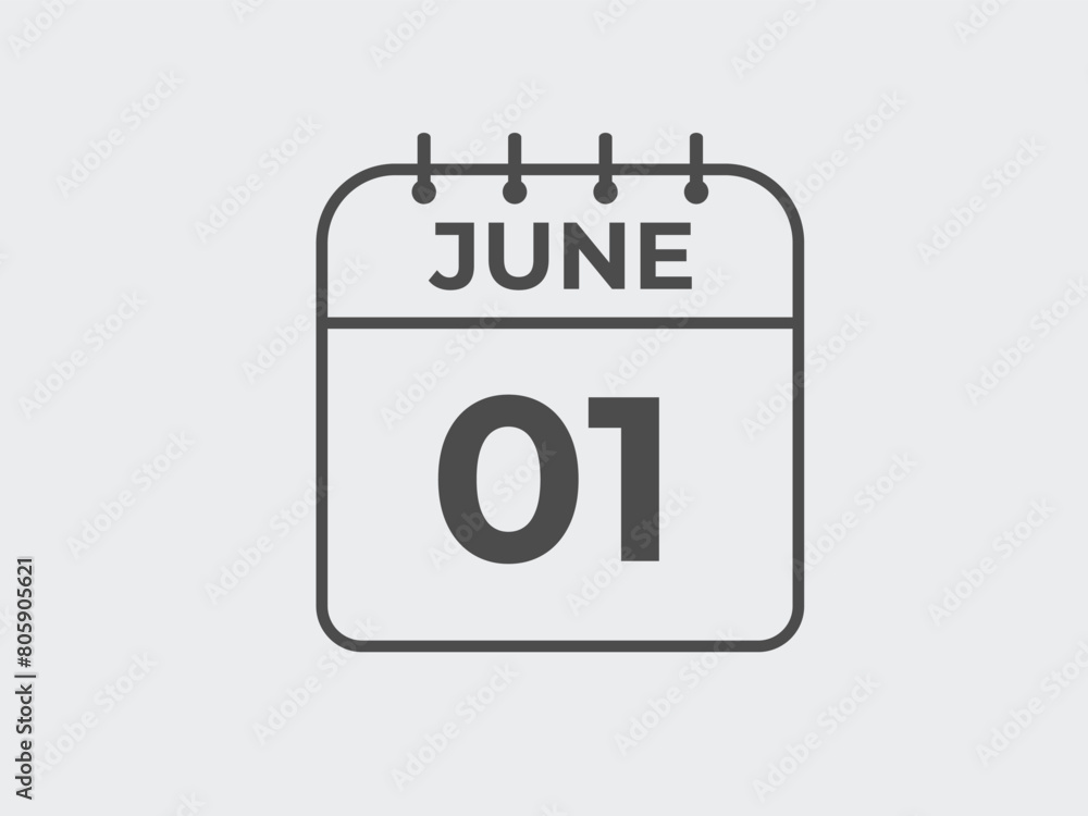 June 1 calendar reminder. 1 June daily calendar icon template. Calendar 1 June icon Design template. Vector illustration
June 1 calendar reminder. 1 June daily calendar icon template. Calendar 1 June icon Design template. Vector illustration