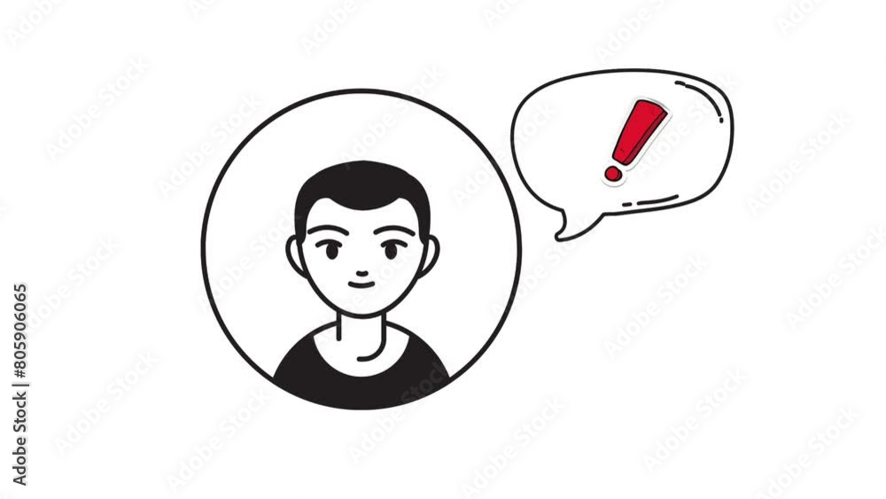 People with bubbles red exclamation marks motion animation on a green screen background.
People with bubbles red exclamation marks motion animation on a green screen background.