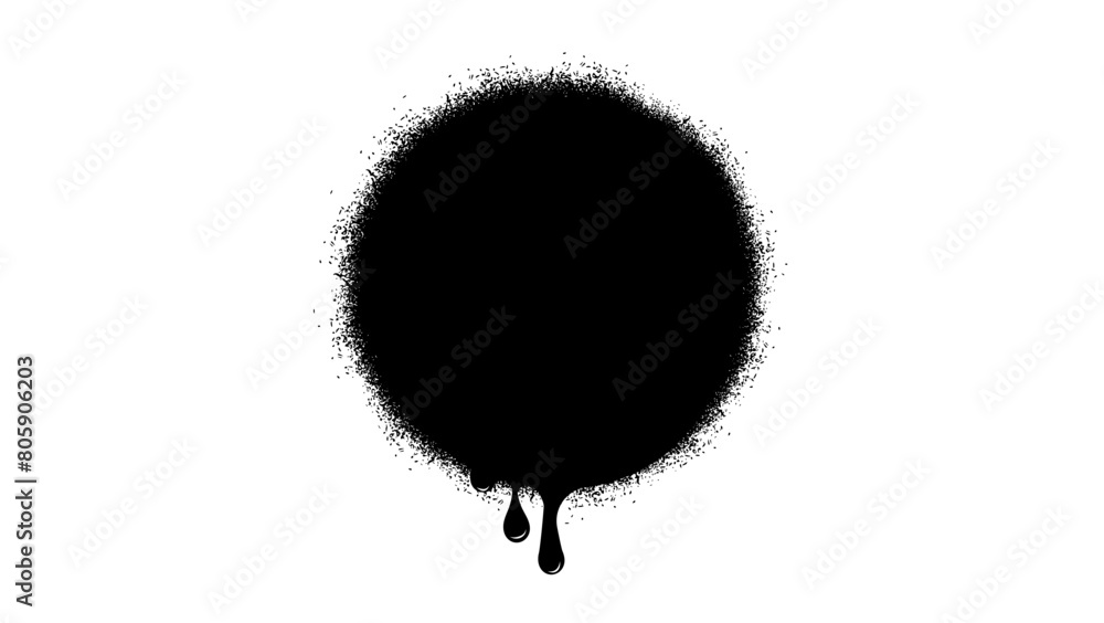 Spray Paint round Drip, black isolate silhouette Spray Paint round Drip, black isolate silhouette