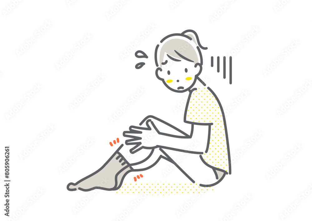 月経前症候群症状　PMS　シンプルでお洒落な線画イラスト