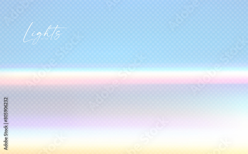 Rainbow light effect. Dispersion of beam. Sun light effect for immersion in atmosphere.