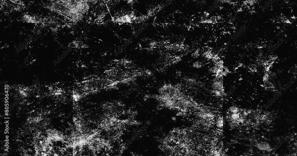 Obraz premium black white grunge texture surface with scratches and stain for vintage retro flim overlay