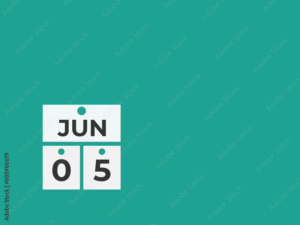 June 5 calendar reminder. 5 June daily calendar icon template. Calendar 5 June icon Design template. Vector illustration
June 5 calendar reminder. 5 June daily calendar icon template. Calendar 5 June icon Design template. Vector illustration
