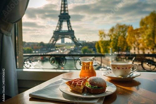 Breakfast with Eiffel Tower view 