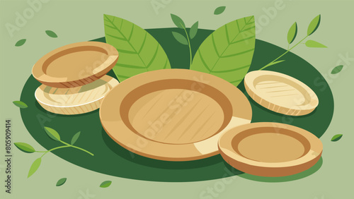 Biodegradable bamboo plates replace paper plates for outdoor parties..