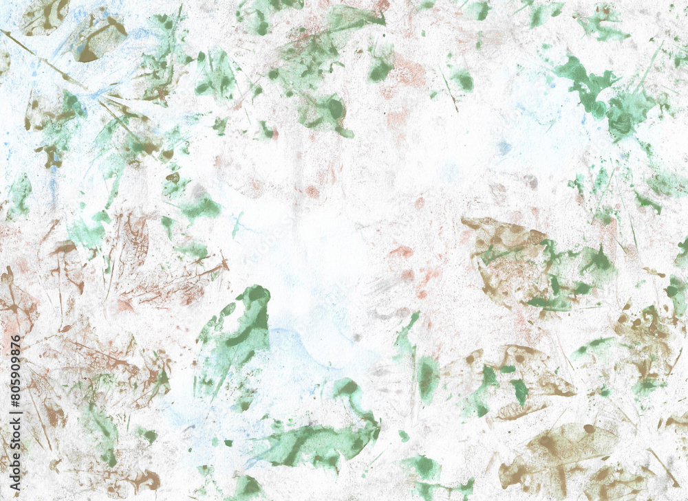 Watercolor painting nature background of green and brown leaves autumn on paper. illustration for abstract background autumn collection or fall concept. copy space for text. Hand painted texture style Watercolor painting nature background of green and brown leaves autumn on paper. illustration for abstract background autumn collection or fall concept. copy space for text. Hand painted texture style