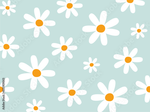 Daisy Flowers Pattern Background Wallpaper