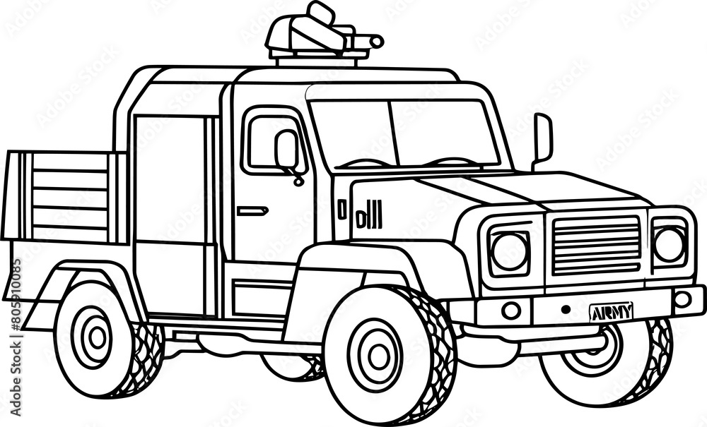 Military vehicles and Army vehicles Coloring page: black vector outlines isolated on a white background
Military vehicles and Army vehicles Coloring page: black vector outlines isolated on a white background