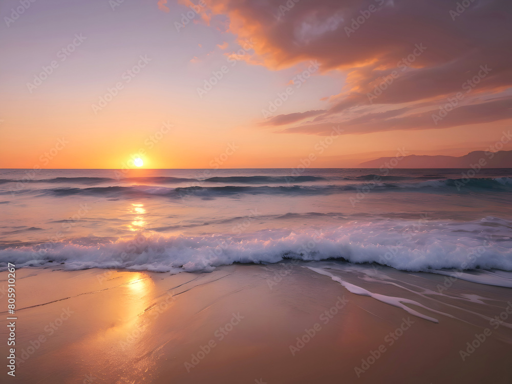 Sunset Sea Beach Landscape Art Sunset Sea Beach Landscape Art