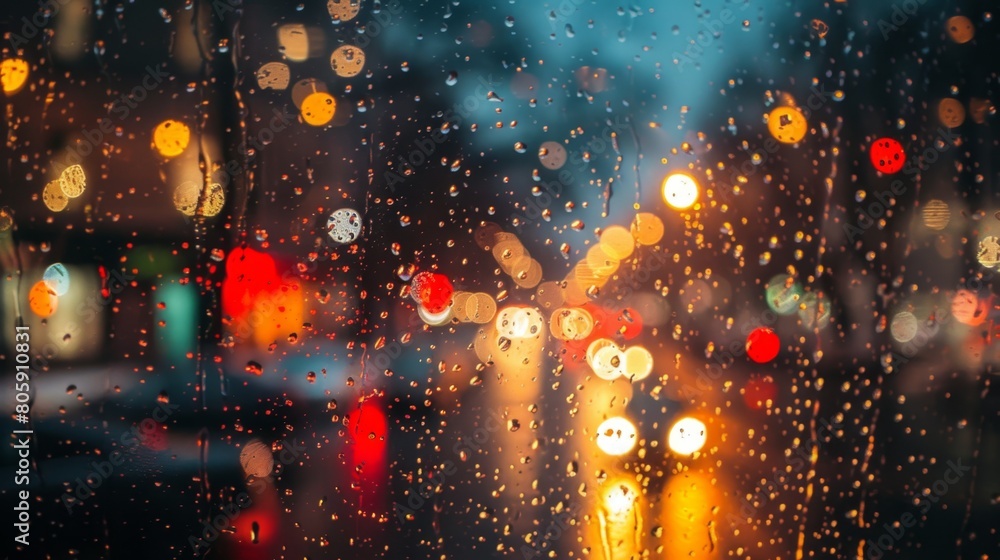 Winter night city in bokeh lights defocused background Winter night city in bokeh lights defocused background