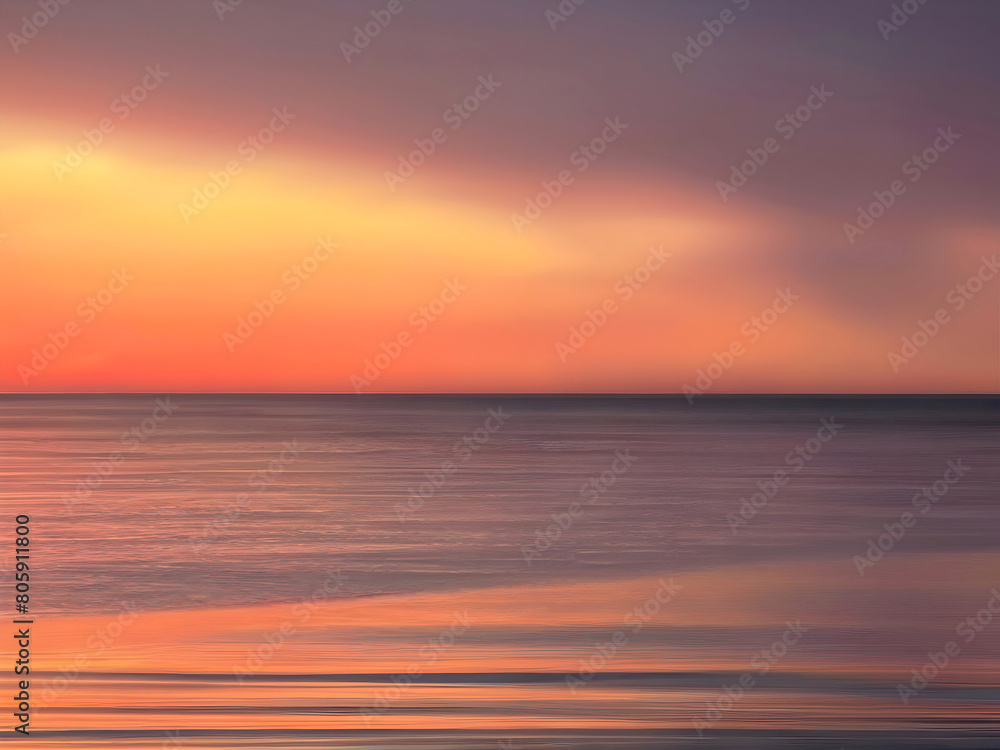 Fototapeta premium Sunset Sea Beach Landscape Art