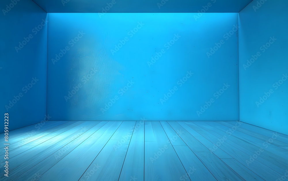 Minimalist Blue Interior with Bright Lighting Minimalist Blue Interior with Bright Lighting