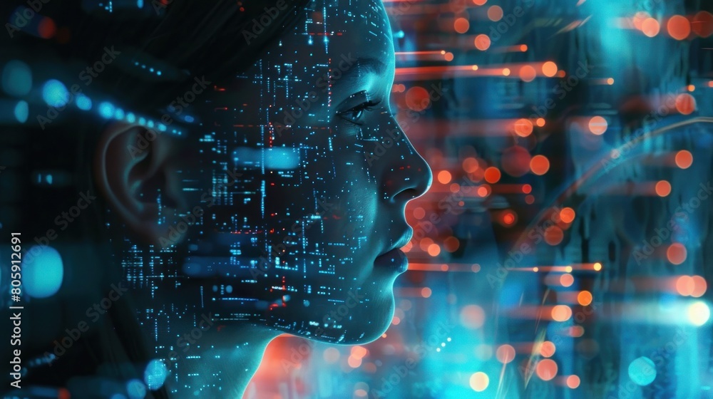 Obraz premium abstract background technology hologram