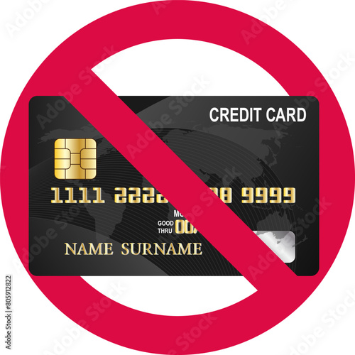 No credit card sign illustration