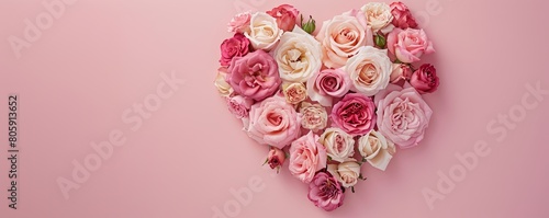 Blooming Heart of Pink and Cream Roses