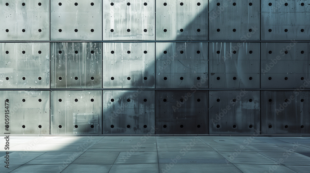 Concrete wall with shadows casting patterns on its surface. Concrete wall with shadows casting patterns on its surface.
