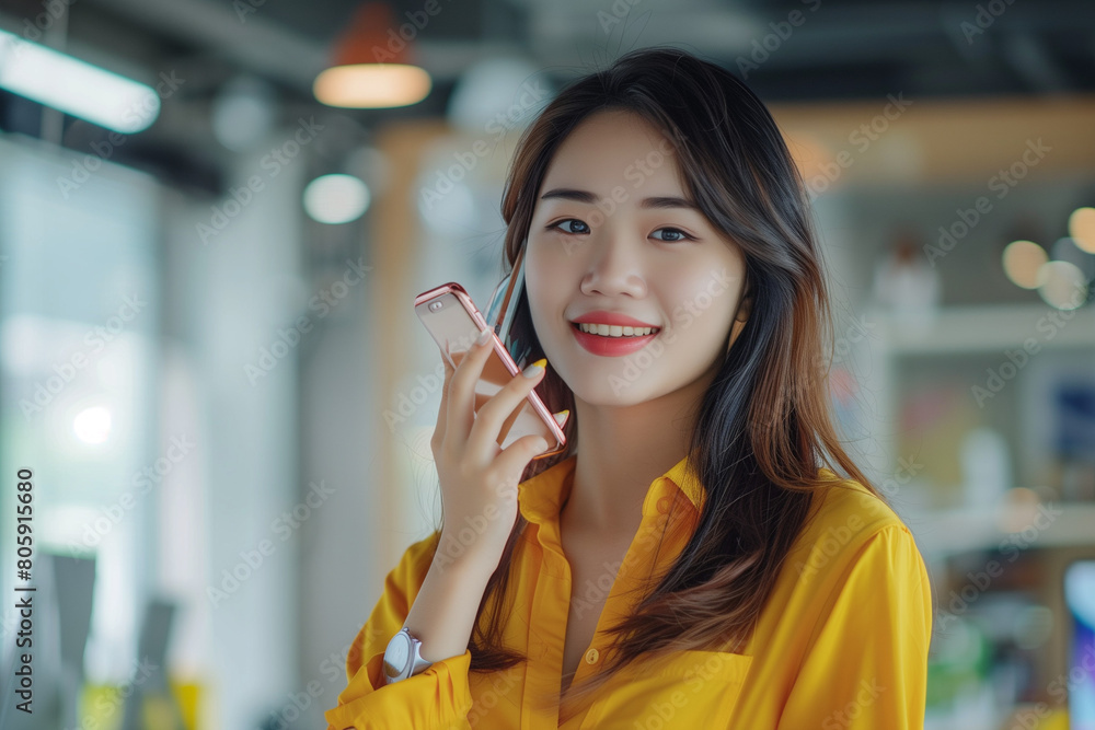 Asian businesswoman working with phone. Concept of business people Asian businesswoman working with phone. Concept of business people