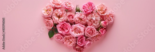 Blooming Heart of Pink and Cream Roses