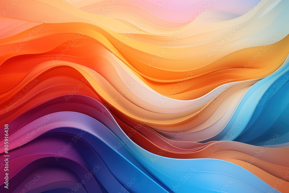 A colorful wave with a red stripe on the left and a yellow stripe on the right A colorful wave with a red stripe on the left and a yellow stripe on the right