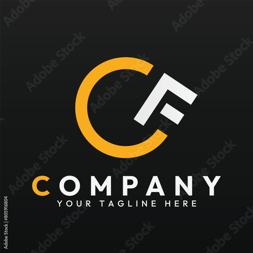 Logo vector template of letter CF