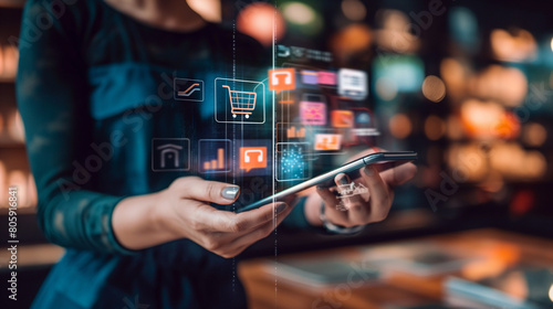 Obraz na płótnie App-driven omni channel retailing.