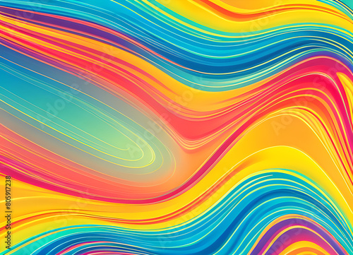 Colored background with a rainbow pattern Bright stylish modern wave background in different colors generative ai