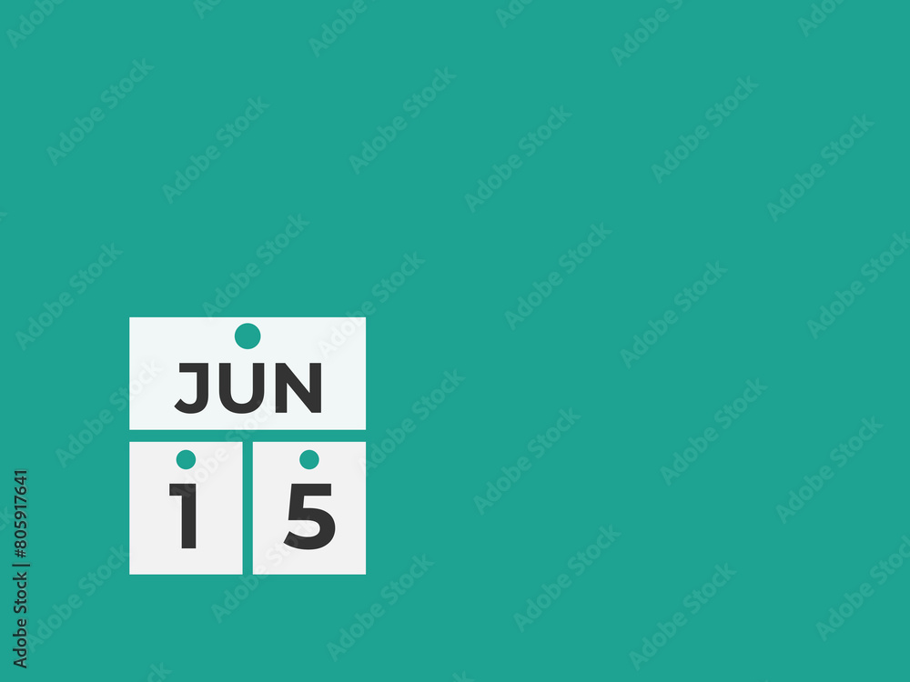 June 15 calendar reminder. 15 June daily calendar icon template. Calendar 15 June icon Design template. Vector illustration
June 15 calendar reminder. 15 June daily calendar icon template. Calendar 15 June icon Design template. Vector illustration