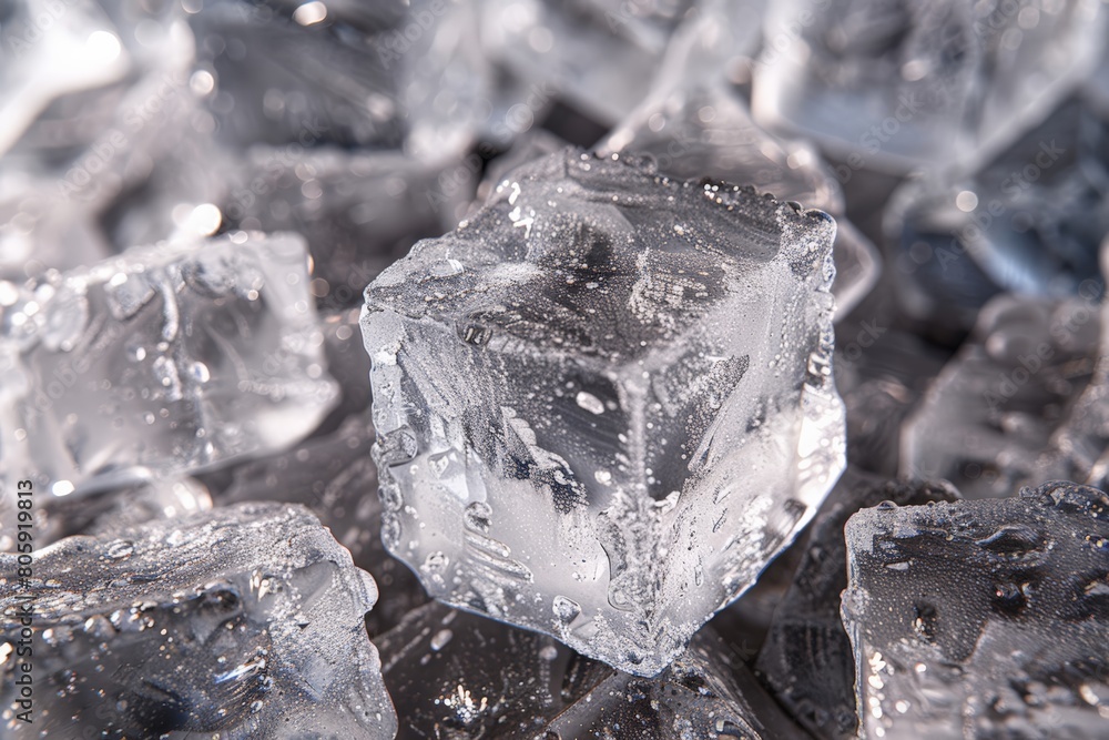 Obraz premium Natural ice cubes background 