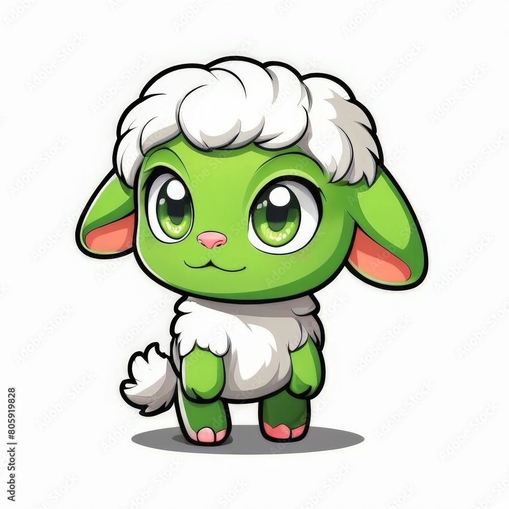 Fototapeta premium Lovable Chibi Goat Mascot Design Suitable for Logo Mascot