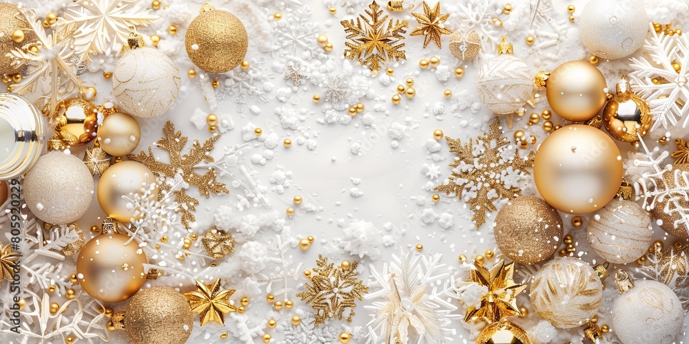 Fototapeta premium Snowy Elegance: New Year Banner