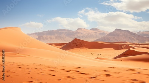 Vast desert landscape with towering sand dunes
