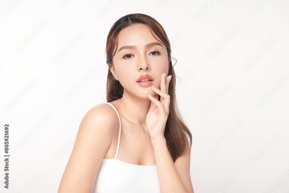 Beautiful young asian woman with clean fresh skin on white background, Face care, Facial treatment, Cosmetology, beauty and spa, Asian women portrait. Beautiful young asian woman with clean fresh skin on white background, Face care, Facial treatment, Cosmetology, beauty and spa, Asian women portrait.