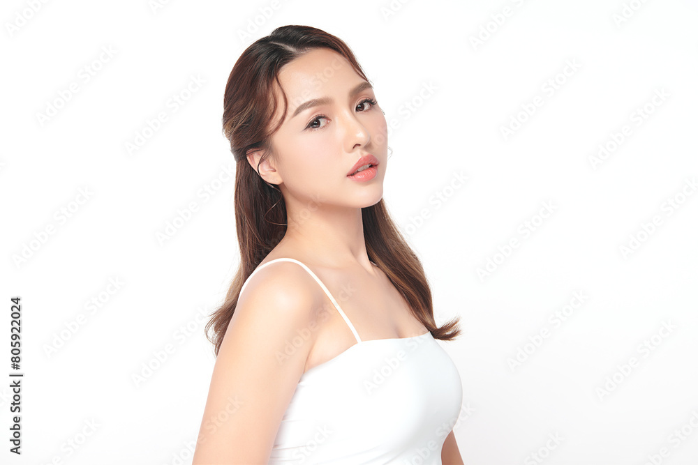 Beautiful young asian woman with clean fresh skin on white background, Face care, Facial treatment, Cosmetology, beauty and spa, Asian women portrait. Beautiful young asian woman with clean fresh skin on white background, Face care, Facial treatment, Cosmetology, beauty and spa, Asian women portrait.