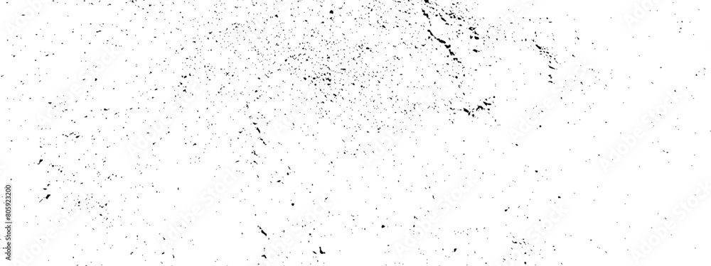 Black and white dirty cracked Dust overlay distress grungy effect paint. Black and white grunge seamless texture. Dust and scratches grain texture on white and black background.