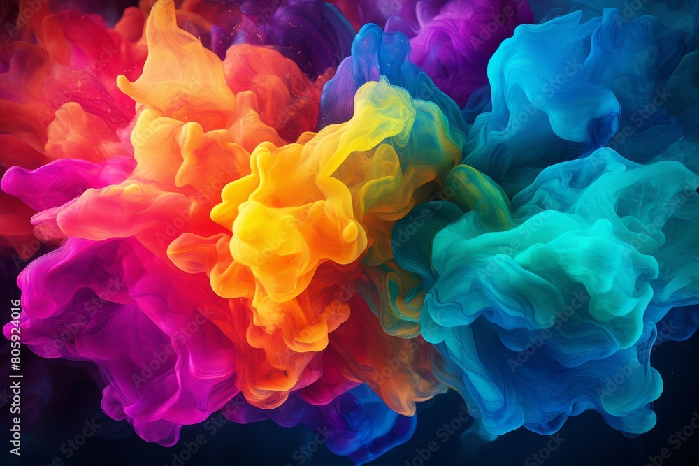 Fototapeta premium Vibrant Smoke Art Explosion of Colors