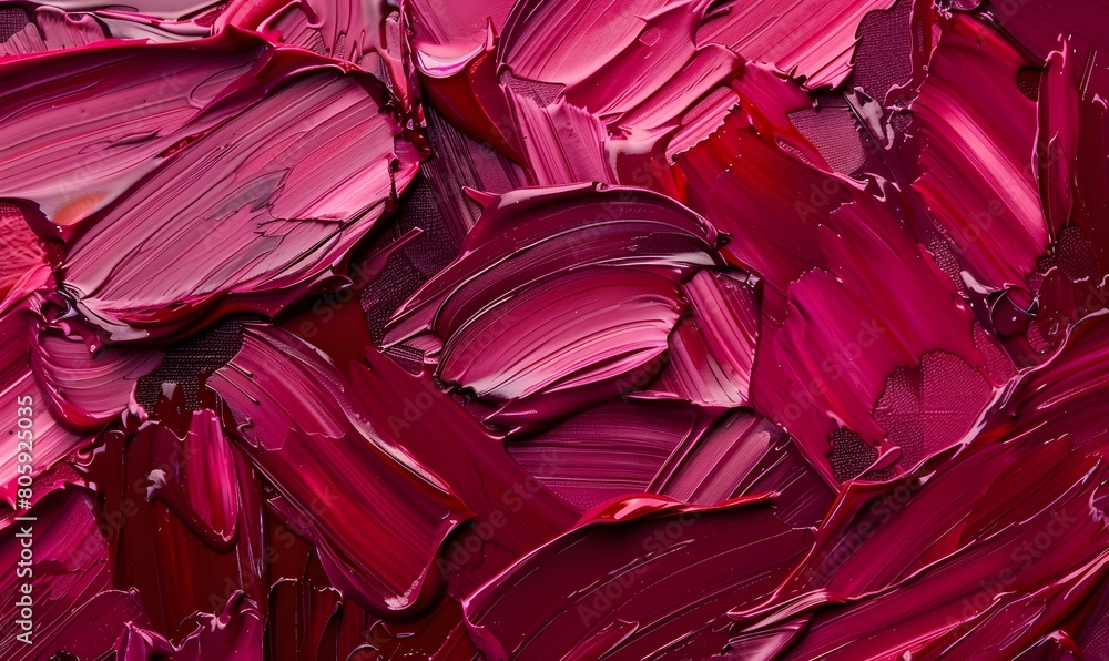 Fototapeta premium Acrylic paint strokes. Abstract background in maroon colors , Generative AI 