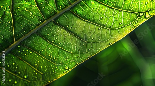 Emerald City: A Close-Up of a Lush Rainforest Leaf photo